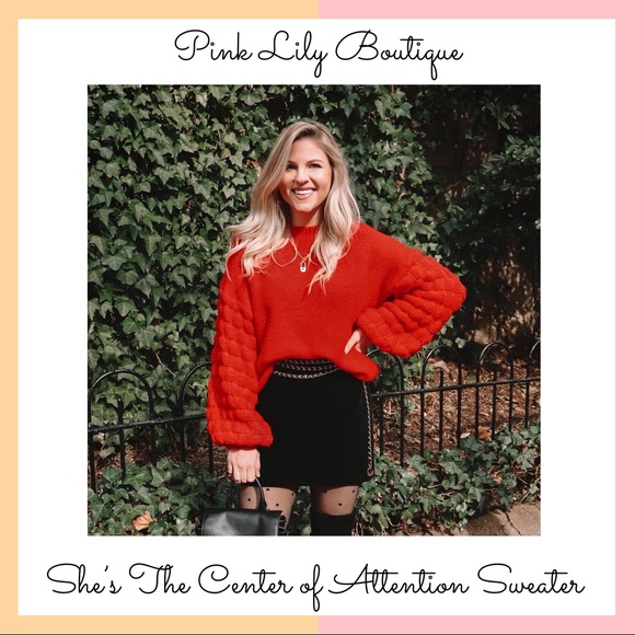 Pink Lily Sweaters - Pink Lily Boutique • Red Bell Sleeve Sweater